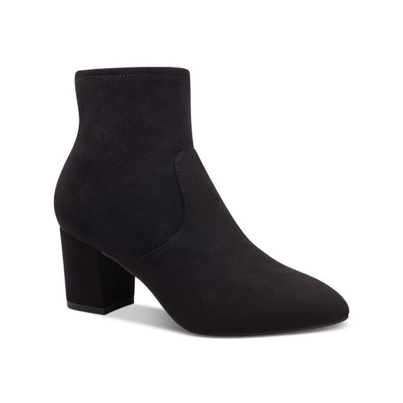 CHARTER CLUB Womens Black Stretch Franki Round Toe Block Heel Heeled Boots 8.5 M - Picture 1 of 5